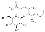 CAS # 158500-59-5, Cnidioside B methyl ester, 6-(beta-D-Glucopyranosyloxy)-7-methoxy-5-benzofuranpropanoic acid methyl ester