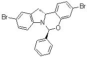 structure of CAS# 1585969-16-9, (6S,12aR)-3,10-二溴-12,12a-二氢-6-苯基-6H-吲哚并[1,2-c][1,3]苯并恶嗪
