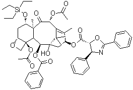 CAS 登录号：158722-23-7, (4S,5R)-4,5-二氢-2,4-二苯基-5-恶唑羧酸 (2ar,4S,4aS,6R,9S,11S,12S,12ar,12bS)-6,12b-二(乙酰氧基)-12-(苯甲酰氧基)-2a,3,4,4a,5,6,9,10,11,12,12a,12b-十二氢-11-羟基-4a,8,13,13-四甲基-5-氧代-4-[(三乙基硅烷基)氧基]-7,11-甲桥-1H-环癸五烯并[3,4]苯并[1,2-b]氧杂环丁烯-9-基酯