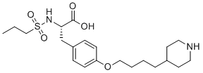 CAS # 158808-85-6, Tirofiban impurity 06, (S)-3-(4-(4-(piperidin-4-yl)butoxy)phenyl)-2-(propylsulfonamido) propanoic acid