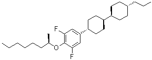 [4(R)-[trans(trans)]]-1,3-Difluoro-2-[(1-methylheptyl)oxy]-5-(4'-propyl[1,1'-bicyclohexyl]-4-yl)benzene molecular structure (CAS 159077-75-5)