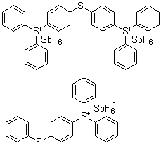 CAS # 159120-95-3, Bis[4-(diphenylsulfonio)phenyl]sulfide bis(hexafluoroantimonate) mixture with diphenyl[4-(phenylthio)phenyl]sulfonium hexafluoroantimonate