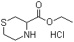 Thiomorpholine-3-carboxylic acid ethyl ester hydrochloride molecular structure (CAS 159381-07-4)