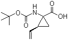 structure of CAS# 159622-10-3, (1R,2S)-1-叔丁氧羰基氨基-2-乙烯基环丙烷甲酸