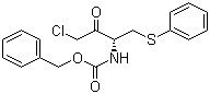 structure of CAS# 159878-01-0, (R)-(-)-3-(苄氧羰基氨基)-1-氯-4-苯硫基-2-丁酮