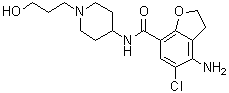 CAS # 1599434-55-5, 4-Amino-5-chloro-2,3-dihydro-N-[1-(3-hydroxypropyl)-4-piperidinyl]-7-benzofurancarboxamide