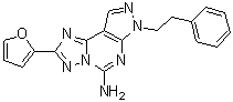 structure of CAS# 160098-96-4, 2-(2-呋喃基)-7-(2-苯基乙基)-7H-吡唑并[4,3-e][1,2,4]三唑并[1,5-c]嘧啶-5-胺