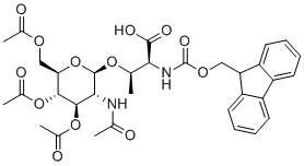structure of CAS# 160168-40-1, 芴甲氧羰基-L-苏氨酰(beta-D-N-乙酰葡糖胺(乙酰基)3)-OH