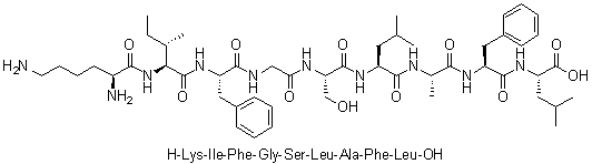 CAS # 160212-35-1, L-Lysyl-L-isoleucyl-L-phenylalanylglycyl-L-seryl-L-leucyl-L-alanyl-L-phenylalanyl-L-leucine