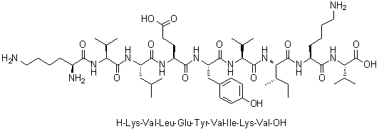 CAS 登录号：160213-30-9, L-赖氨酰-L-缬氨酰-L-亮氨酰-L-alpha-谷氨酰-L-酪氨酰-L-缬氨酰-L-异亮氨酰-L-赖氨酰-L-缬氨酸