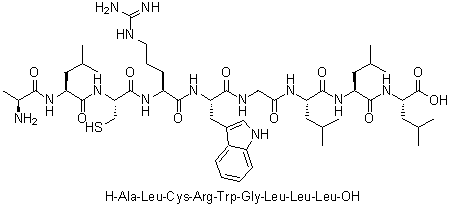 CAS # 160214-74-4, L-Alanyl-L-leucyl-L-cysteinyl-L-arginyl-L-tryptophylglycyl-L-leucyl-L-leucyl-L-leucine