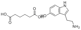 CAS # 16031-83-7, Serotonin adipinate, 3-(2-aminoethyl)-1H-indol-5-ol,hexanedioic acid