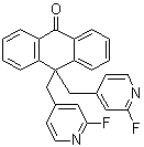 structure of CAS# 160588-45-4, 10,10-Bis[(2-fluoro-4-pyridinyl)methyl]-9(10H)-anthracenone