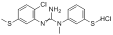 CAS # 160756-38-7, CNS-5161 hydrochloride, 2-(2-chloro-5-methylsulfanylphenyl)-1-methyl-1-(3-methylsulfanylphenyl)guanidine,hydrochloride
