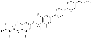 CAS # 1609652-65-4, trans-5-Butyl-2-[4'-[[3,5-difluoro-4-[(1,1,2,3,3-pentafluoro-2-propen-1-yl)oxy]phenoxy]difluoromethyl]-3',5'-difluoro[1,1'-biphenyl]-4-yl]-1,3-dioxane