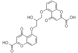 CAS # 16110-51-3, Cromoglicic acid, Cromoglycic acid, 5,5'-(2-Hydroxytrimethylenedioxy)bis(4-oxochromene-2-carboxylic acid), 1,3-Bis(2-carboxychromon-5-yloxy)-2-hydroxypropane