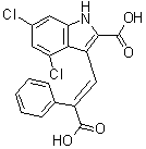 structure of CAS# 161230-88-2, 3-[(1E)-2-羧基-2-苯乙烯基]-4,6-二氯-1H-吲哚-2-羧酸