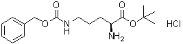 structure of CAS# 161234-80-6, N5-[苄氧羰基]-L-鸟氨酸叔丁酯单盐酸盐
