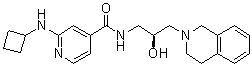 structure of CAS# 1616391-87-7, 2-(Cyclobutylamino)-N-[(2S)-3-(3,4-dihydro-2(1H)-isoquinolinyl)-2-hydroxypropyl]-4-pyridinecarboxamide