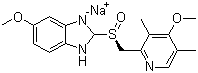CAS # 161796-78-7, Esomeprazole sodium, 5-Methoxy-2-((S)-((4-methoxy-3,5-dimethyl-2-pyridyl)methyl)sulfinyl-1H-benzimidazole sodium salt