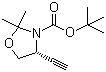 CAS # 162107-48-4, (R)-N-Boc-2,2-dimethyl-4-ethynyloxazolidine, (4R)-4-Ethynyl-2,2-dimethyl-3-oxazolidinecarboxylic acid 1,1-dimethylethyl ester, (4R)-3-(tert-Butoxycarbonyl)-4-ethynyl-2,2-dimethyloxazolidine