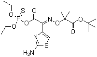 CAS # 162208-28-8, Diethyl thiophosphoryl-(Z)-2-(2-aminothiazol-4-yl)-2-(tert-butoxycarbonyl)isopropoxyiminoacetate, O-(2-(2-Aminothiazol-4-yl)-2-((1-(tert-butoxycarbonyl)-1-methylethoxy)imino)acetyl) O',O''-diethyl phosphorothioate