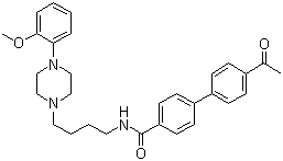 CAS # 162408-66-4, GR 103691, 4'-Acetyl-N-[4-[4-(2-methoxyphenyl)-1-piperazinyl]butyl]-[1,1'-biphenyl]-4-carboxamide