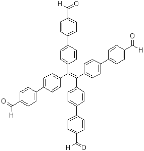 structure of CAS# 1624970-54-2, 4',4''',4''''',4'''''''-(1,2-乙烯二基亚基)四[1,1'-联苯]-4-甲醛