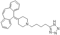 structure of CAS# 162640-98-4, 4-(5H-二苯并[a,d]环庚烯-5-亚基)-1-[4-(1H-四唑-5-基)丁基]哌啶