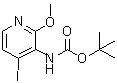 structure of CAS# 162709-20-8, (4-Iodo-2-methoxy-3-pyridinyl)carbamic acid 1,1-dimethylethyl ester