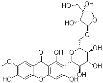 CAS # 162857-78-5, Polygalaxanthone III, 2-(6-O-D-Apio-beta-D-furanosyl-beta-D-glucopyranosyl)-1,3,6-trihydroxy-7-methoxy-9H-xanthen-9-one