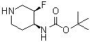 structure of CAS# 1630815-57-4, N-[(3R,4S)-3-氟-4-哌啶基]氨基甲酸叔丁酯