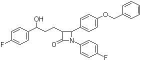 CAS # 163222-32-0, (3R,4S)-1-(4-Fluorophenyl)-3-[(3S)-3-(4-fluorophenyl)-3-hydroxypropyl]-4-[4-(phenylmethoxy)phenyl]-2-azetidinone