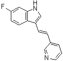 structure of CAS# 163239-22-3, 6-Fluoro-3-[(1E)-2-(3-pyridinyl)ethenyl]-1H-indole