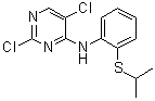 structure of CAS# 1632485-14-3, 2,5-Dichloro-N-[2-[(1-methylethyl)thio]phenyl]-4-pyrimidinamine