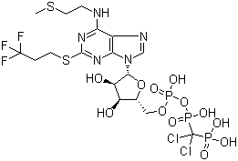 CAS # 163706-06-7, Cangrelor, AR-C 69931, N-[2-(Methylthio)ethyl]-2-[(3,3,3-trifluoropropyl)thio]-5'-adenylic acid anhydride with P,P'-(dichloromethylene)bis[phosphonic acid]