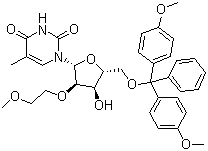 structure of CAS# 163759-50-0, 5'-O-[双(4-甲氧基苯基)苯基甲基]-2'-O-(2-甲氧基乙基)-5-甲基尿苷