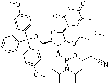 CAS # 163759-51-1, (R)-5'-O-[Bis(4-methoxyphenyl)phenylmethyl]-2'-O-(2-methoxyethyl)-5-methyluridine 3'-[2-cyanoethyl bis(1-methylethyl)phosphoramidite]