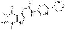 structure of CAS# 1638250-96-0, 1,2,3,6-四氢-1,3-二甲基-2,6-二氧代-N-(6-苯基-3-哒嗪基)-7H-嘌呤-7-乙酰胺