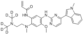 CAS # 1638281-44-3, Osimertinib D6, N-[2-[2-[bis(trideuteriomethyl)amino]ethyl-methylamino]-4-methoxy-5-[[4-(1-methylindol-3-yl)pyrimidin-2-yl]amino]phenyl]prop-2-enamide