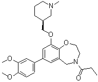 structure of CAS# 1640282-31-0, 1-[7-(3,4-二甲氧基苯基)-2,3-二氢-9-[[(3S)-1-甲基-3-哌啶基]甲氧基]-1,4-苯并氧氮杂卓-4(5H)-基]-1-丙酮