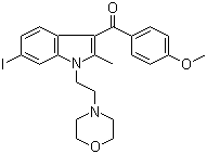 CAS # 164178-33-0, AM-630, [6-Iodo-2-methyl-1-[2-(4-morpholinyl)ethyl]-1H-indol-3-yl](4-methoxyphenyl)methanone