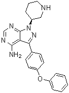 CAS # 1642630-12-3, 3-(4-Phenoxyphenyl)-1-(3S)-3-piperidinyl-1H-pyrazolo[3,4-d]pyrimidin-4-amine