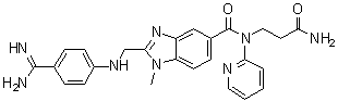CAS # 1643377-48-3, 2-[[[4-(Aminoiminomethyl)phenyl]amino]methyl]-N-(3-amino-3-oxopropyl)-1-methyl-N-2-pyridinyl-1H-benzimidazole-5-carboxamide