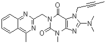 CAS # 1646355-34-1, 7-(2-Butyn-1-yl)-8-(dimethylamino)-3,7-dihydro-3-methyl-1-[(4-methyl-2-quinazolinyl)methyl]-1H-purine-2,6-dione