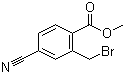 structure of CAS# 165111-46-6, 2-Bromomethyl-4-cyano-benzoic acid methyl ester