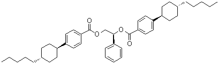 structure of CAS# 165660-09-3, 4-(trans-4-Pentylcyclohexyl)benzoic acid (1S)-1-phenyl-1,2-ethanediyl ester
