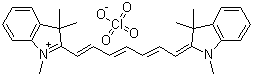 structure of CAS# 16595-48-5, 2-[7-(1,3-二氢-1,3,3-三甲基-2H-吲哚-2-亚基]-1,3,5-庚三烯基]-1,3,3-三甲基-3H-吲哚鎓高氯酸盐