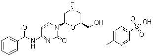 CAS # 166239-52-7, (2R-cis)-N-[1,2-Dihydro-1-[6-(hydroxymethyl)-2-morpholinyl]-2-oxo-4-pyrimidinyl]benzamide mono(4-methylbenzenesulfonate) (salt)
