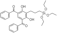 CAS # 166255-23-8, 4,6-Dibenzoyl-2-(3-triethoxysilylpropyl)resorcinol, 1,1'-[4,6-dihydroxy-5-[3-(triethoxysilyl)propyl]-1,3-phenylene]bis[1-phenymethanone]